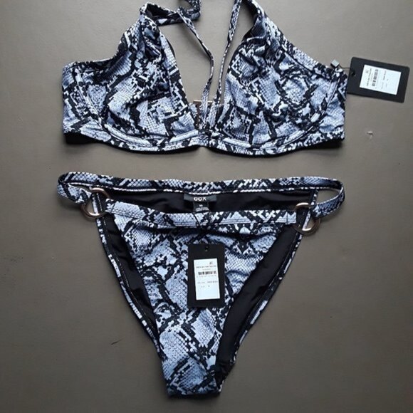 CCX Greta Black Snake Print Bikini Size 14 - Picture 3 of 11